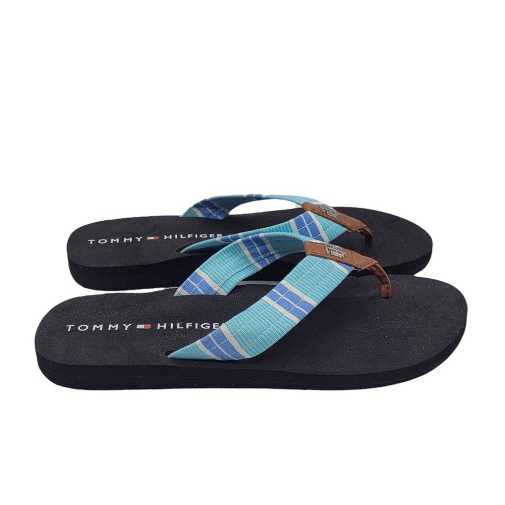NWOT Tommy Hilfiger Women’s Miami Prep Canvas Flip Flop Size 8 - Picture 1 of 11